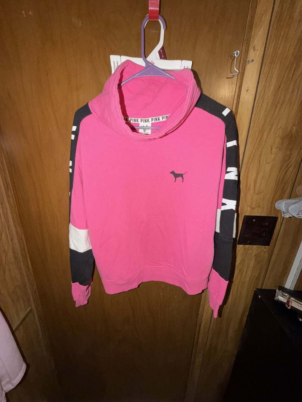 Victoria's Secret PINK Colorblock Funnel Neck Pullover Hoodie Size S